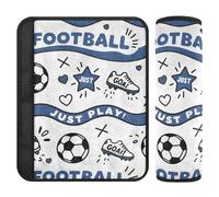 Car Seat Belt Covers 2 Pack Soft Child Safety Seat Shoulder Strap Cover for Adults and Kids S Football Sport Repeat Design