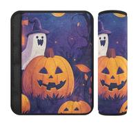 Car Seat Belt Covers 2 Pcs Breathable Child Safety Seat Shoulder Strap Cover for Adults and Kids S Halloween Witch Time Pumpkin Black Cat Owl
