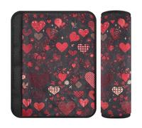 Car Seat Belt Covers 2 Pcs Soft Baby Seat Shoulder Strap Cover for Adults and Kids M Heart Red Pattern