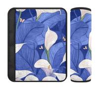 Car Seat Belt Covers 2 Pcs Soft Baby Seat Shoulder Strap Cover for Adults Child Kids S Blue Calla Lily Floral Print