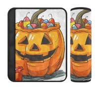 Car Seat Belt Covers 2 Pcs Soft Seat Belt Shoulder Strap Covers Pad for Adults Youth Kids S Halloween Pumpkin Cartoon Trick Or Treat