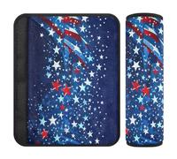 Car Seat Belt Covers 2 Piecing Breathable Car Safety Seat Belt Strap Shoulder Pad for Adults and Kids M Blue Flag Stars Patriotic