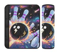Car Seat Belt Covers 2 Piecing Soft Car Safety Seat Belt Strap Shoulder Pad for Adults Child Kids M Bowling Cosmic Art