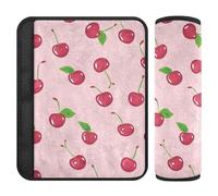 Car Seat Belt Covers 2 Piecing Soft Car Safety Seat Belt Strap Shoulder Pad for Women Men Kids M Cherry Blush Pattern