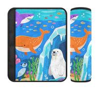 Car Seat Belt Covers 2 Piecing Soft Car Seatbelt Shoulder Cover for Adults and Kids M Arctic Animal Fun