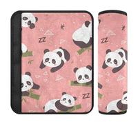 Car Seat Belt Covers 2 Piecing Soft Car Seatbelt Shoulder Cover for Adults and Kids M Panda Oriental Cane Blush Pattern