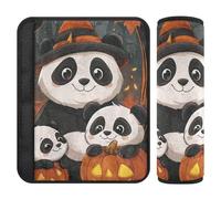 Car Seat Belt Covers 2 Piecing Soft Child Safety Seat Shoulder Strap Cover for Adults and Kids M Halloween Panda Family