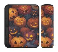 Car Seat Belt Covers Set of 2 Breathable Car Seatbelt Shoulder Cover for Adults Youth Kids S Multicolored Happy Halloween Pumpkins