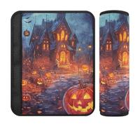 Car Seat Belt Covers Set of 2 Soft Camera Bag Strap Cover for Adults Youth Kids M All Saints' Day Happy Halloween Candy