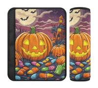 Car Seat Belt Covers Set of 2 Soft Camera Bag Strap Cover for Women Men Kids S All Saints' Day Happy Halloween Candy
