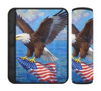 Car Seat Belt Covers Set of 2 Soft Car Safety Seat Belt Strap Shoulder Pad for Adults Youth Kids M Sky Sovereign Flag Art Print