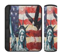 Car Seat Belt Covers Set of 2 Soft Child Safety Seat Shoulder Strap Cover for Women Men Kids M Lady Liberty Presidents Day Art