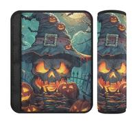 Car Seat Belt Covers Set of 2 Soft Seat Belt Shoulder Strap Covers Pad for Adults and Kids M Happy Halloween