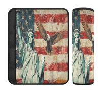 Car Seat Belt Covers Set of 2 Soft Seat Belt Shoulder Strap Covers Pad for Adults Youth Kids S USA Presidents Day Flag & Lady Liberty