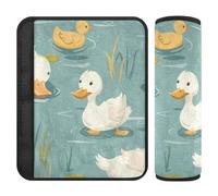 Car Seat Belt Covers Set of 2 Soft Seat Belt Shoulder Strap Covers Pad for Women Men Kids M Duck Pond Cute Pattern