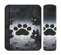 Car Seat Belt Pads 2 Pack Breathable Camera Bag Strap Cover for Women Men Kids S Night Paws Mystery