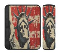 Car Seat Belt Pads 2 Pack Breathable Camera Bag Strap Cover for Women Men Kids S USA Presidents Day Flag & Lady Liberty