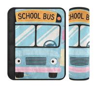 Car Seat Belt Pads 2 Pack Breathable Car Safety Seat Belt Strap Shoulder Pad for Women Men Kids S School Bus Art