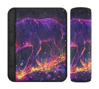 Car Seat Belt Pads 2 Pack Breathable Child Safety Seat Shoulder Strap Cover for Adults Youth Kids M Wolf Magic Fantasy Art