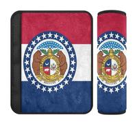 Car Seat Belt Pads 2 Pack Breathable Seat Belt Shoulder Strap Covers Pad for Women Men Kids M Missouri State Flag