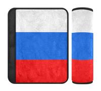 Car Seat Belt Pads 2 Pack Breathable Seat Belt Shoulder Strap Covers Pad for Women Men Kids S Russia Flag