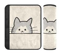 Car Seat Belt Pads 2 Pack Soft Baby Seat Shoulder Strap Cover for Women Men Kids S Cat Peek White Art