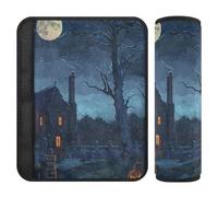 Car Seat Belt Pads 2 Pack Soft Camera Bag Strap Cover for Adults and Kids S Pixel Art Halloween Background in Retro Game Style