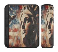 Car Seat Belt Pads 2 Pack Soft Car Seatbelt Shoulder Cover for Adults and Kids M USA Presidents Day Flag & Lady Liberty