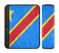 Car Seat Belt Pads 2 Pack Soft Car Seatbelt Shoulder Cover for Adults Youth Kids M Democratic Republic of The Congo Flag
