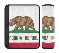 Car Seat Belt Pads 2 Pack Soft fluffier Seat Belt Shoulder Strap Covers Pad for Women Men Kids S California State Flag
