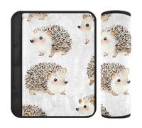 Car Seat Belt Pads 2 Pack Soft Seat Belt Shoulder Strap Covers Pad for Adults and Kids M Hedgehog Repeat Cute Design