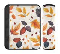 Car Seat Belt Pads 2 Pcs Breathable Backpack Shoulder Strap Pad Cover for Women Men Kids S Autumn Cozy Pattern Falling Leaves Thanksgiving Day