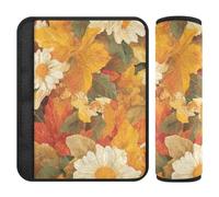 Car Seat Belt Pads 2 Pcs Soft Auto Seatbelt Shoulder Pad for Women Men Kids M Thanksgiving Autumn Leaves and Flowers