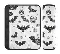 Car Seat Belt Pads 2 Pcs Soft Car Safety Seat Belt Strap Shoulder Pad for Women Men Kids M Halloween Bat Black Pattern