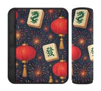 Car Seat Belt Pads 2 Pcs Soft Car Seatbelt Shoulder Cover for Adults and Kids M Festive Lantern Parade Mahjong