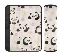 Car Seat Belt Pads 2 Piecing Breathable Auto Seatbelt Shoulder Pad for Adults Youth Kids S Panda Purple Flower Pattern