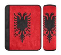 Car Seat Belt Pads 2 Piecing Breathable Baby Seat Shoulder Strap Cover for Women Men Kids M Vector Image Albania Flag