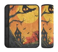 Car Seat Belt Pads 2 Piecing Soft Baby Seat Shoulder Strap Cover for Adults and Kids S Hand Drawn Halloween Illustration