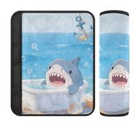 Car Seat Belt Pads 2 Piecing Soft Backpack Shoulder Strap Pad Cover for Adults Youth Kids M Shark’s Bathtub Beach