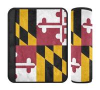 Car Seat Belt Pads 2 Piecing Soft fluffier Child Safety Seat Shoulder Strap Cover for Adults Youth Kids S Maryland State Flag