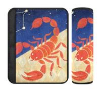 Car Seat Belt Pads 2 Piecing Soft Seat Belt Shoulder Strap Covers Pad for Adults Child Kids S Scorpio Constellation Art