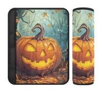 Car Seat Belt Pads Covers 2 Pack Breathable Camera Bag Strap Cover for Adults and Kids S Hello Halloween and Autumn Pumpkin
