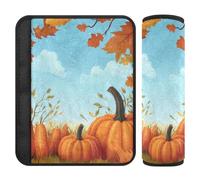 Car Seat Belt Pads Covers 2 Pack Breathable Car Safety Seat Belt Strap Shoulder Pad for Adults Child Kids M Orange Carrots Autumn Leaves and Pumpkin
