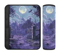 Car Seat Belt Pads Covers 2 Pack Soft Baby Seat Shoulder Strap Cover for Adults and Kids S Pixel Art Halloween Background in Retro Game Style