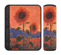 Car Seat Belt Pads Covers 2 Pack Soft Backpack Shoulder Strap Pad Cover for Women Men Kids M Sunflower Sunset Art