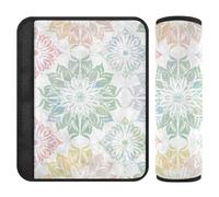 Car Seat Belt Pads Covers 2 Pack Soft Camera Bag Strap Cover for Adults and Kids S Floral Pastel Color Pattern