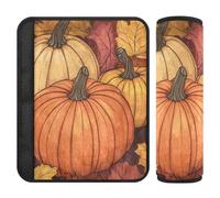 Car Seat Belt Pads Covers 2 Pack Soft Car Safety Seat Belt Strap Shoulder Pad for Adults and Kids M Autumn Pumpkins and Maple Leaves