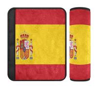 Car Seat Belt Pads Covers 2 Pack Soft Car Safety Seat Belt Strap Shoulder Pad for Adults Youth Kids S Spain Flag
