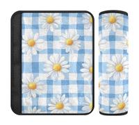Car Seat Belt Pads Covers 2 Pack Soft Car Safety Seat Belt Strap Shoulder Pad for Women Men Kids S Daisy Gingham Pattern