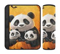 Car Seat Belt Pads Covers 2 Pack Soft Car Seatbelt Shoulder Cover for Adults Child Kids S Halloween Panda Family